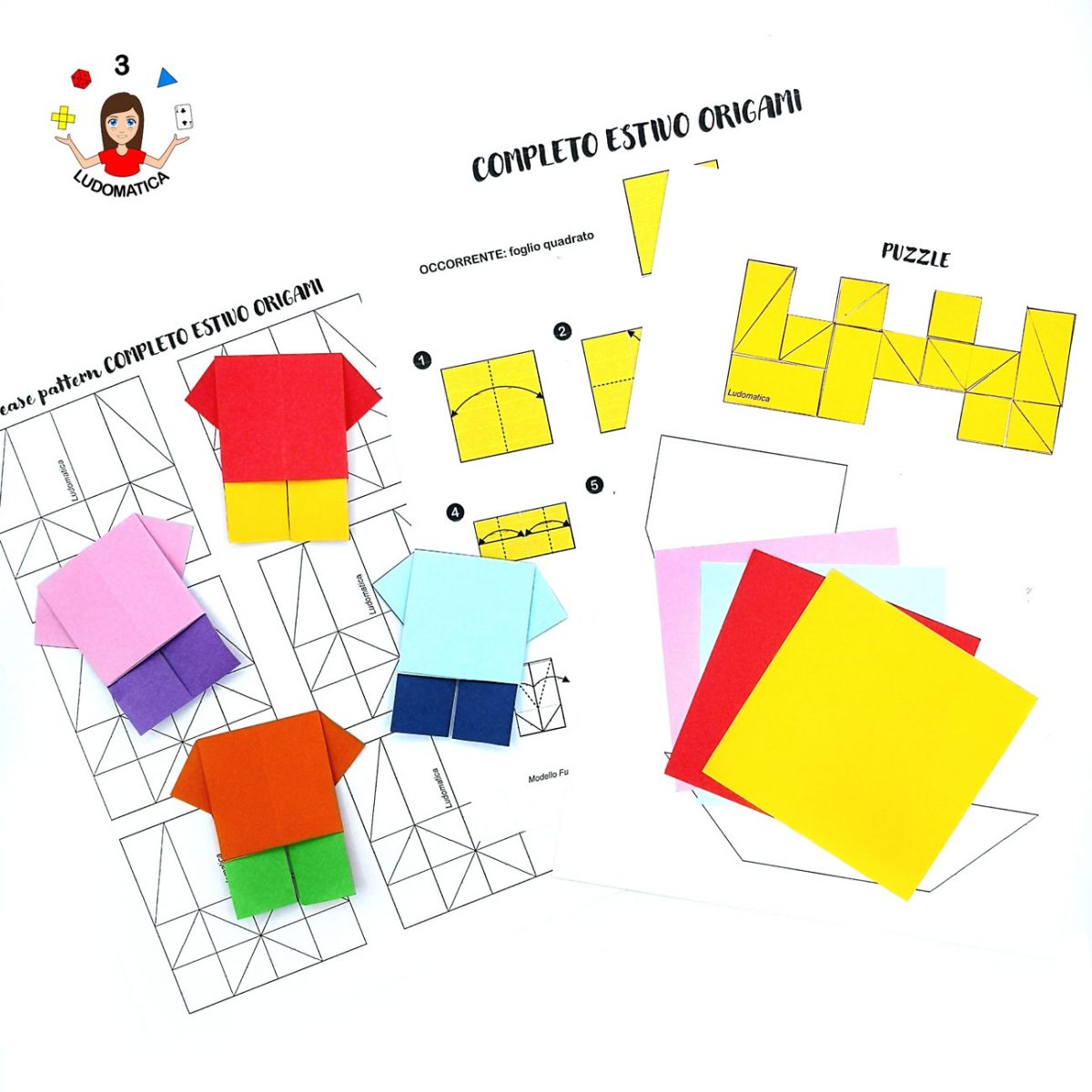 Piega, spiega e scopri: 3 attività di matematica da proporre con il foglio delle pieghe del completo estivo origami